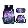 Backpack Cartoon Devil Anime Lightweight Travel Casual Backpack Laptop Bag School Bag Three-piece Set