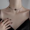 Korean Camellia Necklaces Gothic Black Rose Short Necklace Neck Chains Choker