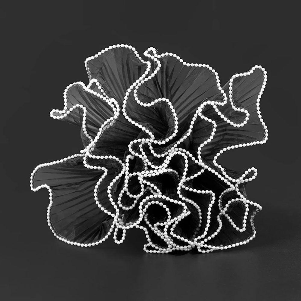 1Pcs Wave Yarn Flower Wrapping Cloth Pearl Lace Gift Packaging Paper for Valentine's Day Wedding