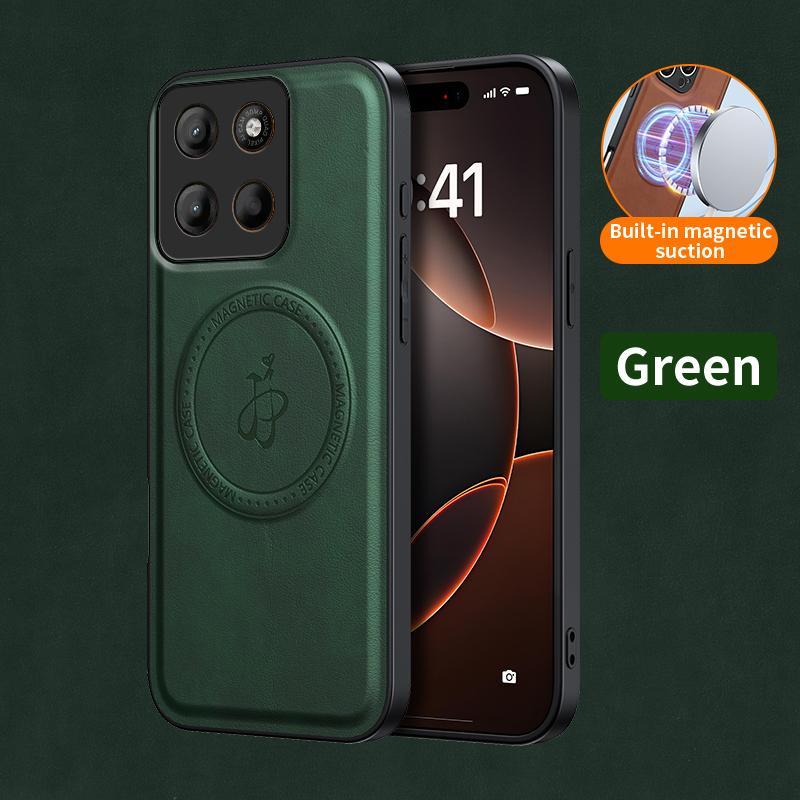 Магнитный чехол с беспроводной зарядкой для Motorola Moto G05 G15 G75 G85 5G E15 Защитная крышка из ПУ кожи Жесткая задняя панель Коке