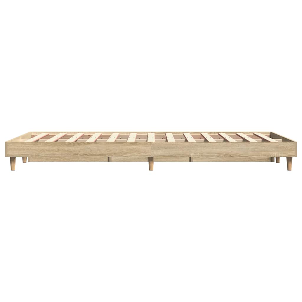 Bed Frame without Mattress Sonoma Oak Finish 120 x 200 cm Wood Based Material