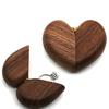 Heart-shaped Ring Box Compact Size Portable Retro Style Wooden Proposal Wedding Ring Holder Jewelry Organizer