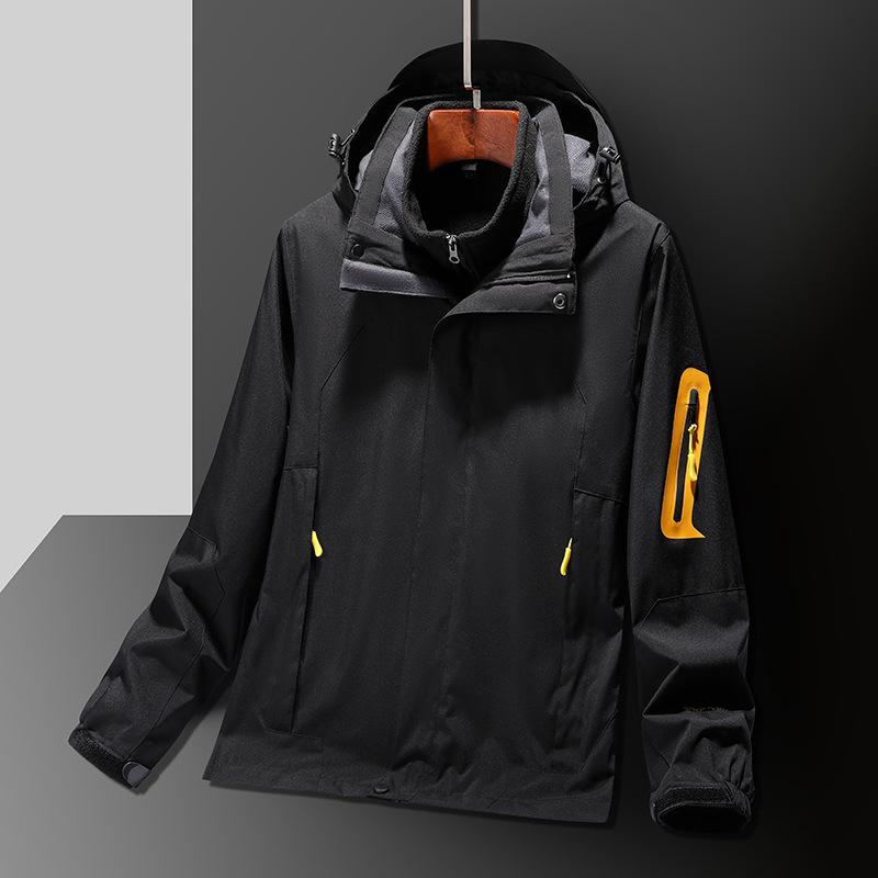 Куртка осенне-зимняя три-в-одном съемный комплект из двух предметов водонепроницаемая и дышащая куртка для альпинизма на открытом воздухе плюс бархат