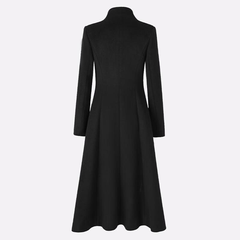 Casaya Women's Chinese Style Mid-Length Wool Blend Work Coat