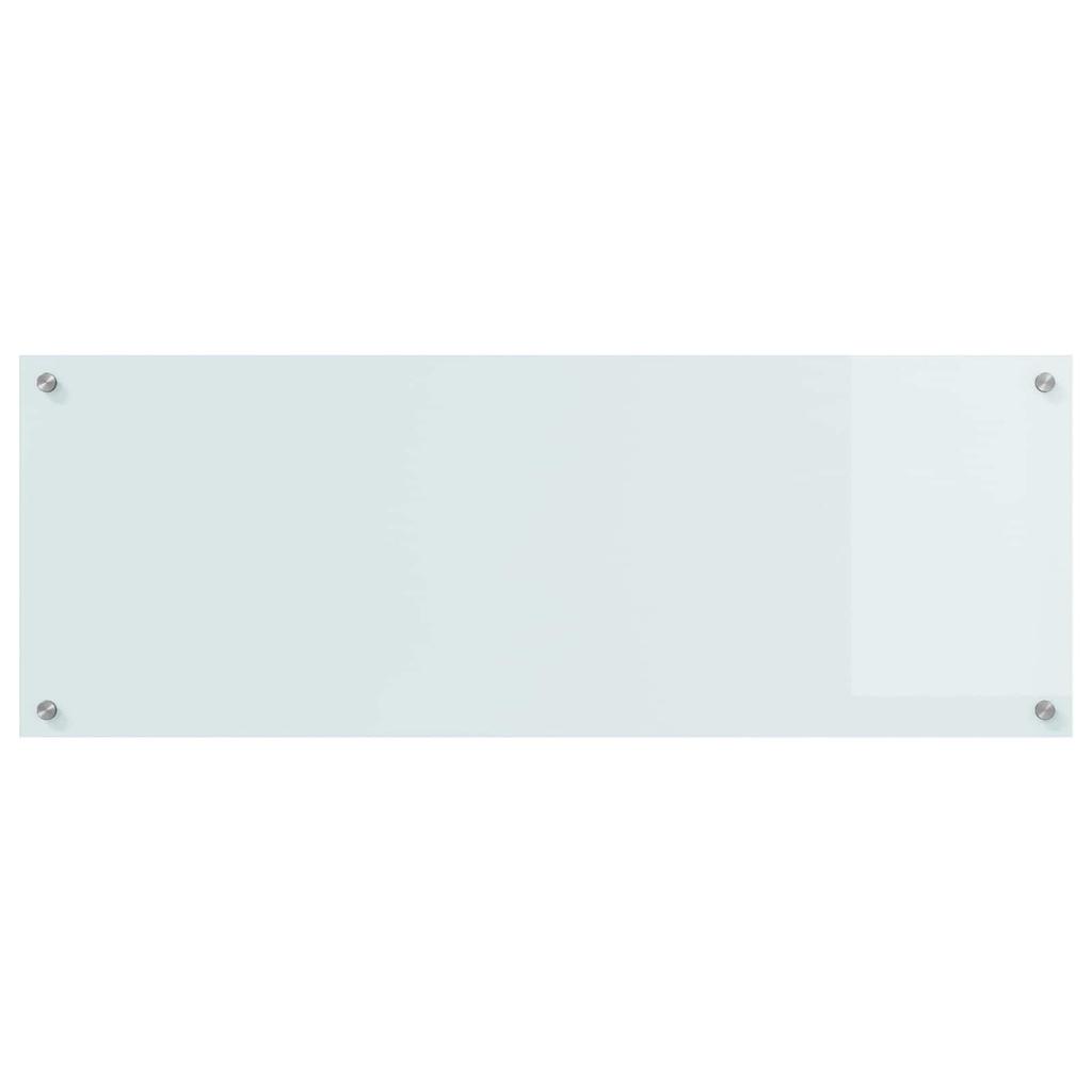 White Kitchen Backsplash 110 x 40 cm Tempered Glass