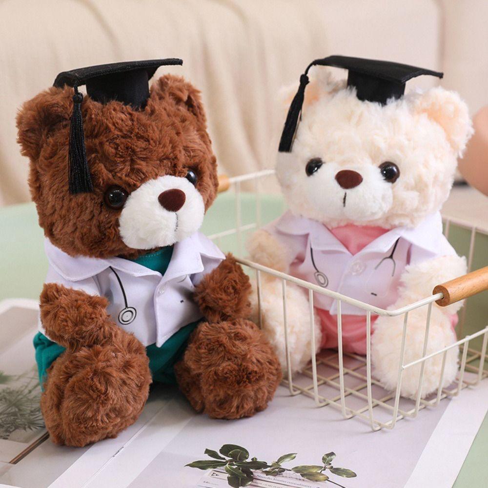 With Doctorial Hat Bachelor Bear Plush Toy Stuffed Toy Bear Animal Doll Graduation Season