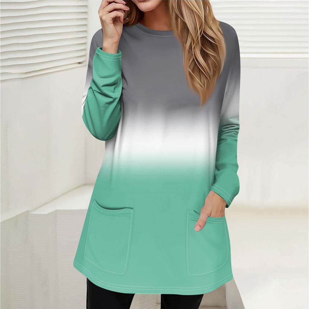 Женская толстовка, пуловер, спортивная одежда, карман, принт, повседневный топ с круглым вырезом и длинными рукавами