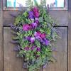 Фиолетовый тюльпановый венок с гортензией и гиацинтом искусственный цветок лавандовая гирлянда реалистичный весенне-летний цветочный декор для двери стены дома и вечеринки