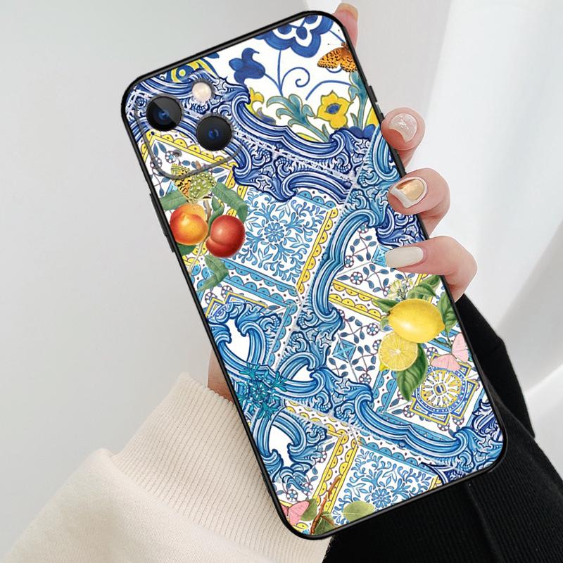 Средиземноморский Лимон Чехол для Телефона Для iPhone 17 Pro Max 14 13 12 11 15 16 Pro Max mini 16 15 Plus 16e 17 Air Cover