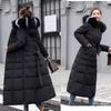 Down Padded Jacket Women's Long Parkas Winter Clothing Korean Slim Over-the-knee Thickened Down Jacket Cotton Jacket