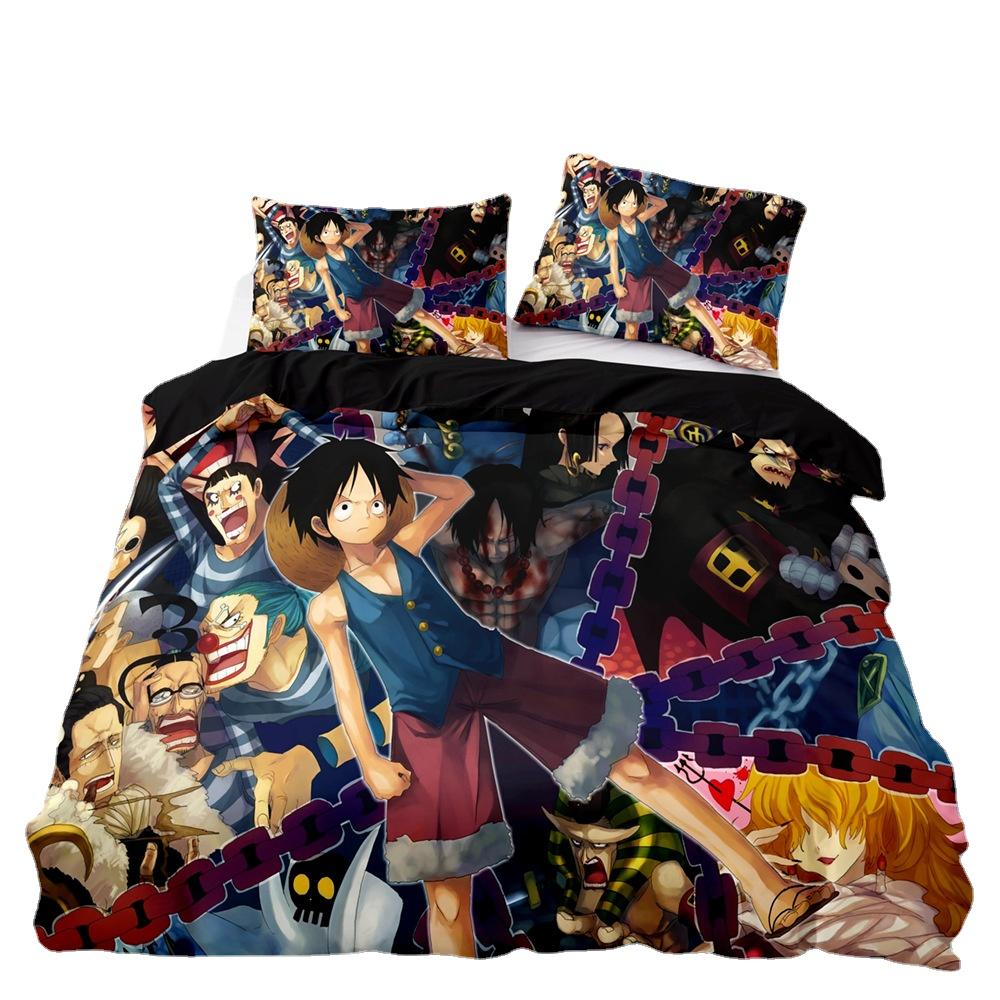 Коллекция постельного белья Аниме One Piece Покрывало с Люффи 3D Печать Пододеяльник Наволочка Комплект Детский Подарок