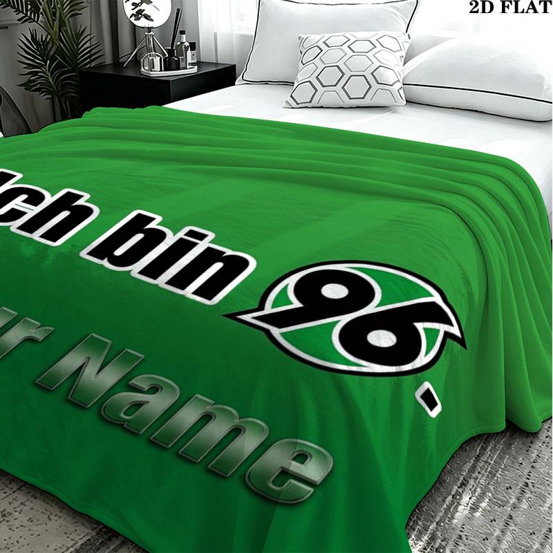1PC Hannover 96 Custom Name Patterned Flannel Blanket Suitable For All Seasons for Home Decor Warmth and Comfort Gifts Holiday Present