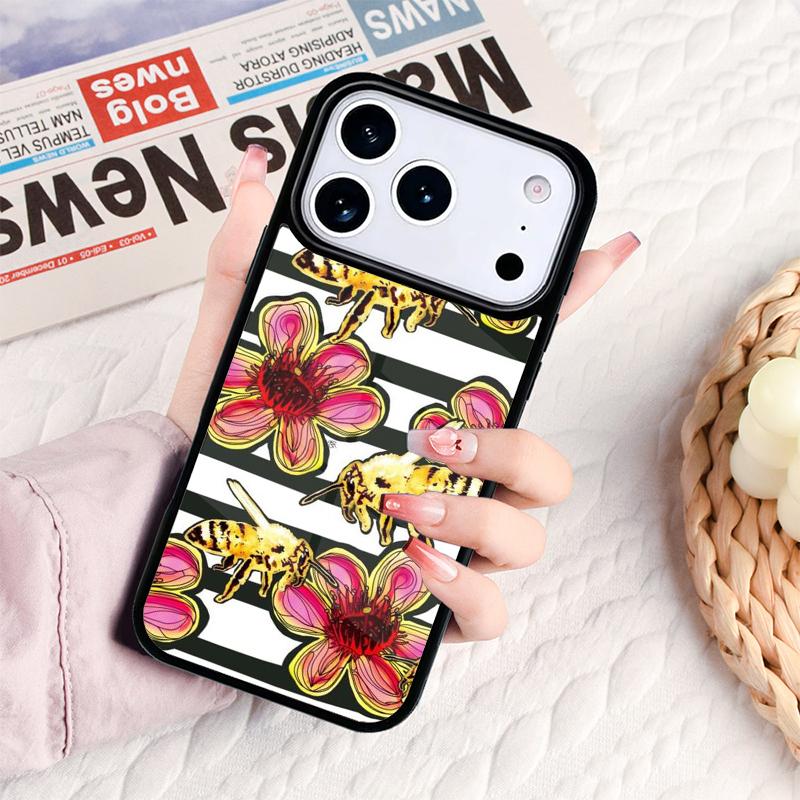 Чехол для телефона 'Пчелиное искусство' для iPhone 17 16e 15 14 13 12 11 Pro Max Air Mini Мягкий защитный чехол