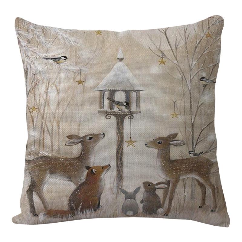 45 см Рождественская наволочка с принтом Санта-Клауса и лося, наволочка для дивана, веселые рождественские украшения, рождественское новогоднее украшение для дома