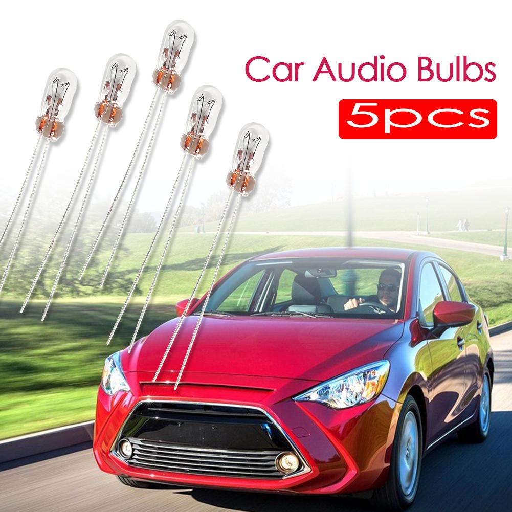 5pcs T3 14V 0.56W Car Interior Light Professional Bulbs Audio Gear Indicator Instrument Transparent Glass Light Accessories
