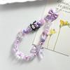 Sanrio Cute Melody Hello Kitty Kuromi Cinnamorol Acrylic Keychain Hand Chain Phone Strap Fashionable Jewelry Accessory