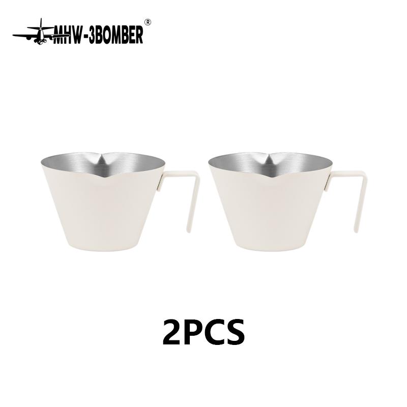 MHW-3BOMBER Нержавеющая сталь Эспрессо Мерная чашка с ручкой 2/3 Упаковка SEspresso Чашки 100 мл Домашние аксессуары для бариста Кофе