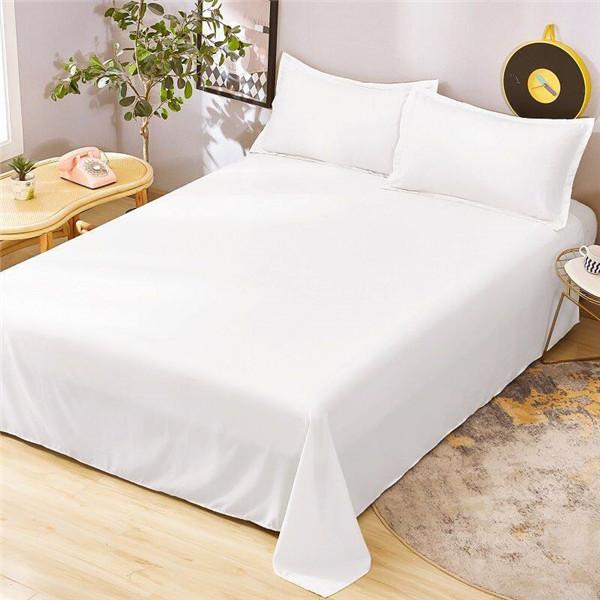Soft Cotton Sheet Anti Dust Mite Mattress Cover Anti-Bacteria Flat Sheets Pure Color Bed Sheets Simple and Thickened Skin Friendly Double Bed