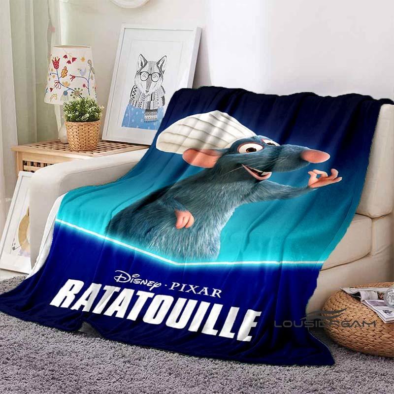 Ratatouille cartoon flannel blanket, warm and soft for spring, suitable for both men and women, beautiful living room bedspread,