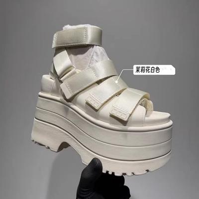 Сандалии на высокой платформе 12 см для женщин Новые сандалии на липучках с увеличением толщины для лета 2025 года, Повседневная женская обувь на мягкой подошве