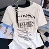 Girls Y2K Tops Loose Long Style Short Sleeve Tees For Women's T-shirts Fashion Lady Street Wear Party Tops Casual T-shirts Printed Large Size T-shirts