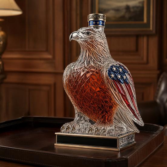 Декантер для виски "Орел", 350 мл, 250-летний юбилей, стеклянная бутылка в форме орла для вина, бурбона, уникальный декор для бара и подарок для мужчин