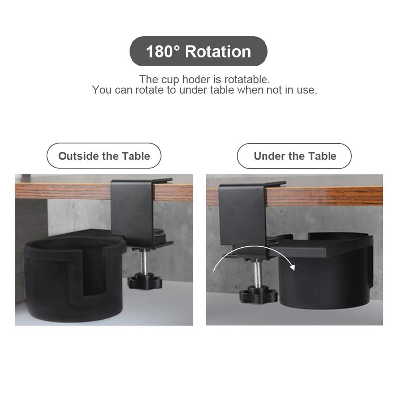 CYCLI-Настольный держатель для стакана Desk Cup Holder Офисный настольный кронштейн Фиксированный держатель для стакана на компьютерный стол Настольный держатель для стакана
