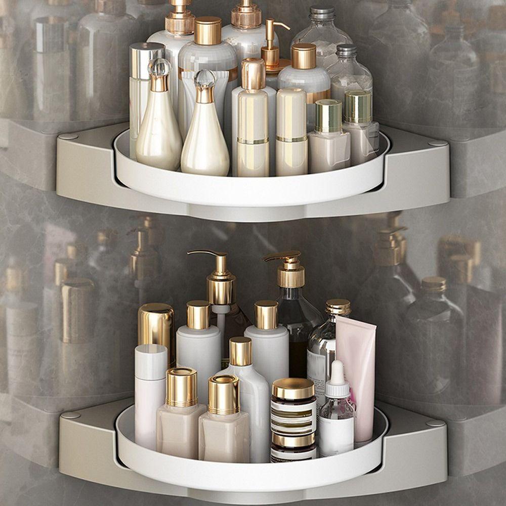 Большая вместимость вращающийся угловой пластиковый душевой шкаф для хранения вещей прочный поворотный стол для ванной комнаты