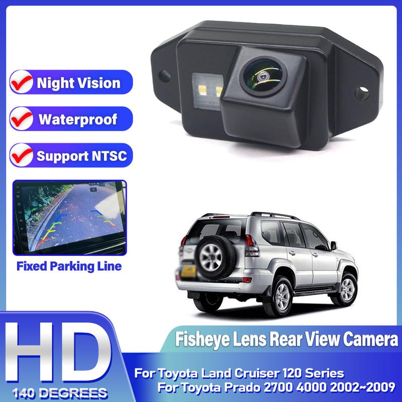 Камера заднего вида для Toyota Land Cruiser 120 серии Для Toyota Prado 2700 4000 2002~2009 Парковочная камера заднего хода Водонепроницаемая 140°