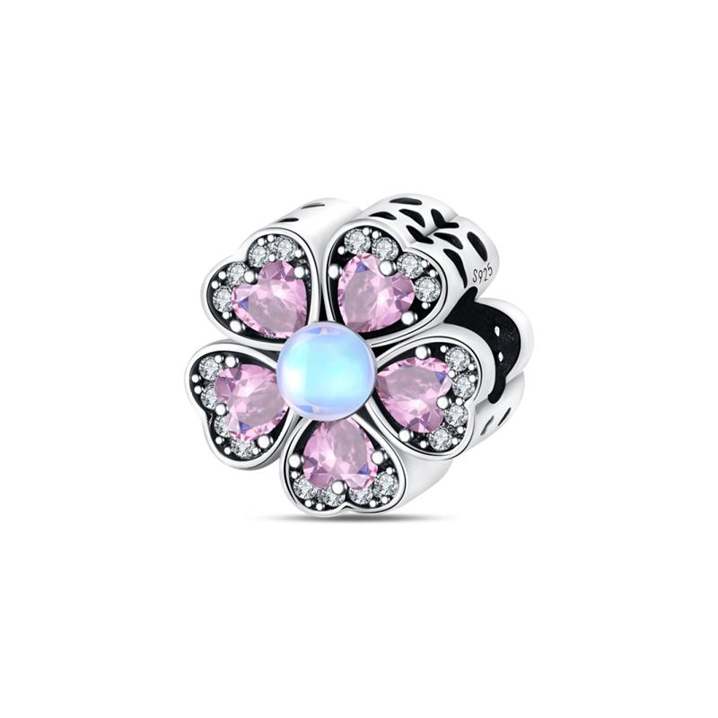 New 925 Sterling Silver Spring Tulip Pansy Flower Charms Bead Fit 925 Original Bracelets Fine DIY Jewelry Birthday Gift