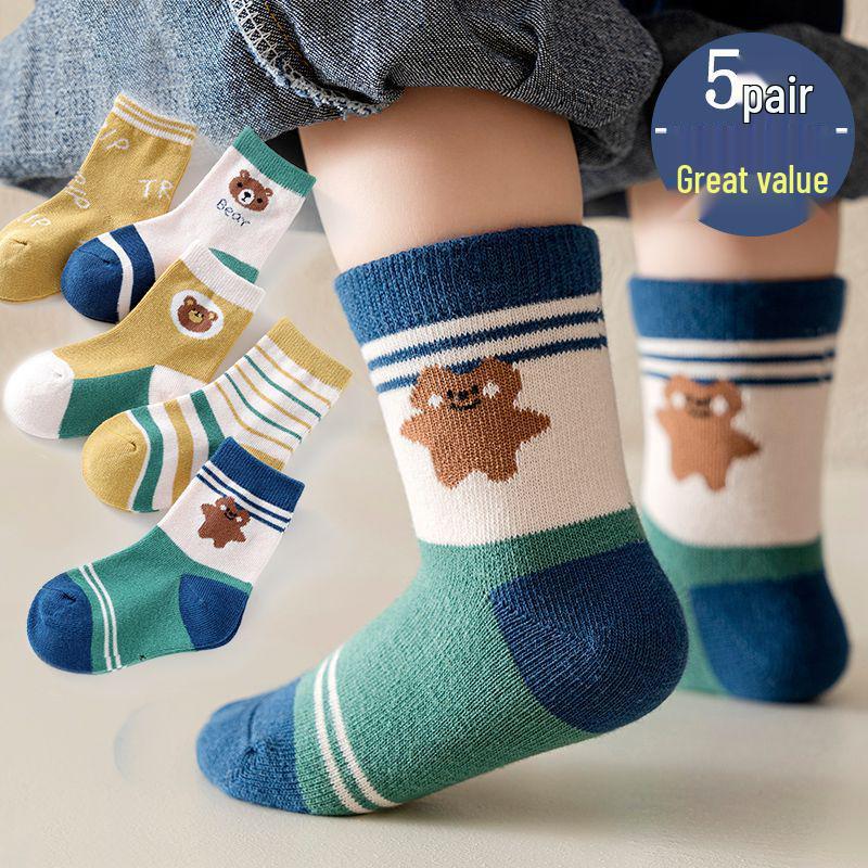 Осенние мультяшные носки до середины икры для детей, 1-3 года, для мальчиков и девочек