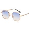 Vintage Polygonal Women Sunglasses Trendy Brand Metal Small Frame Gold-trimmed Gradient Sun Glasses