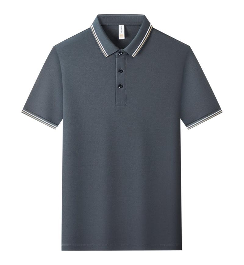 Женская и мужская однотонная футболка летняя с лацканами и короткими рукавами YG-2251/252