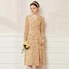 Fashionable design, pleated floral dress, elegant and high-end, versatile for daily use in spring and autumn, A-line skirt