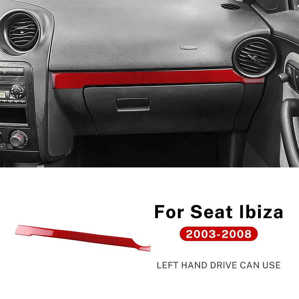 sdbn7 Real Soft Carbon Fiber Sticker For Seat Ibiza 6l 2003 2004 2005 2006 2007 2008 LHD RHD Car Passenger Co-pilot Strip Interior