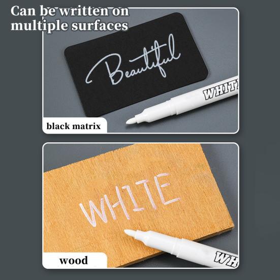 12 шт. ручки для рисования, 1 мм, очень тонкий кончик, белые акриловые перманентные маркеры, аксессуары для художественных проектов «сделай сам»