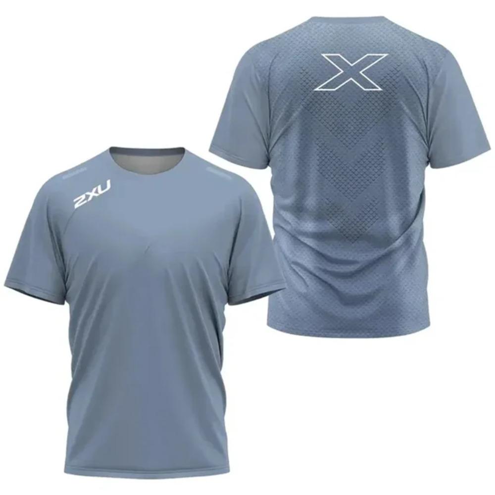 Мужская спортивная футболка 2XU с быстрым высыханием для активного отдыха и фитнеса, мужская дышащая футболка с коротким рукавом для тенниса, легкий свободный топ для бега