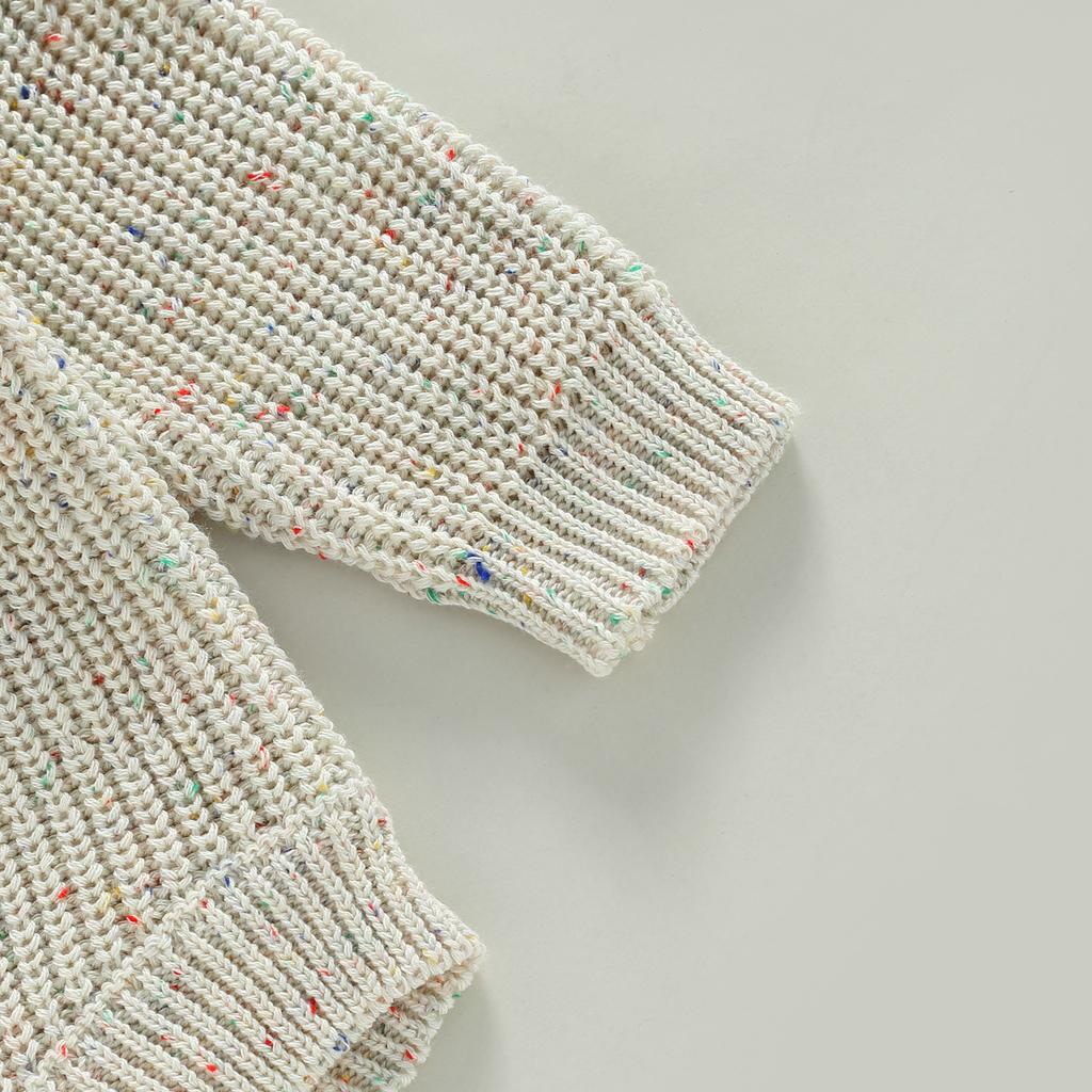 Детский комбинезон на осень-зиму, цветной в горошек, с длинными рукавами и круглым вырезом