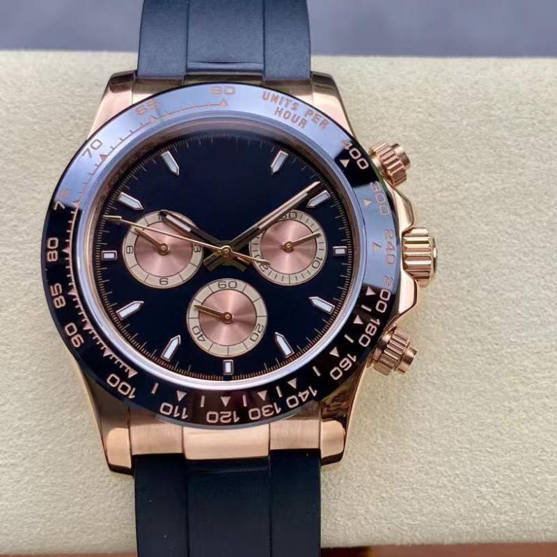 Мужские автоматические механические часы Rolex Daytona 40 мм, многофункциональные, с инкрустацией бриллиантами.