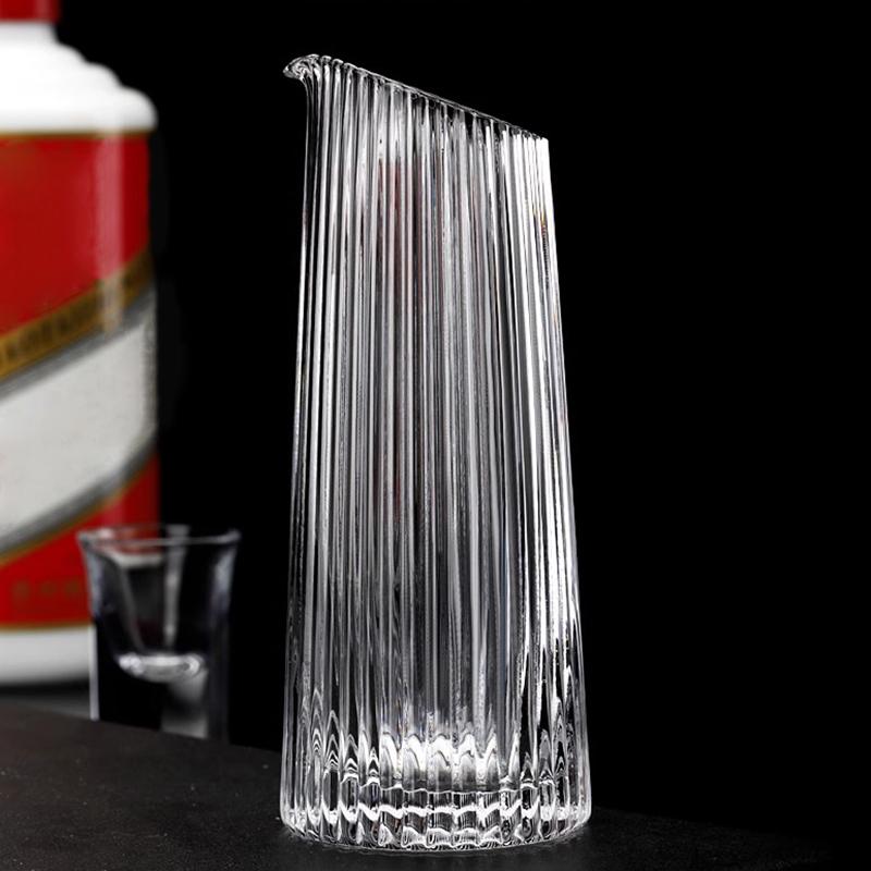 125ml Striped Wine Dispenser 2pcs Set Household Baijiu Pot Bar Transparent Drinkware Red Wine Dispenser Suitable for Gatherings