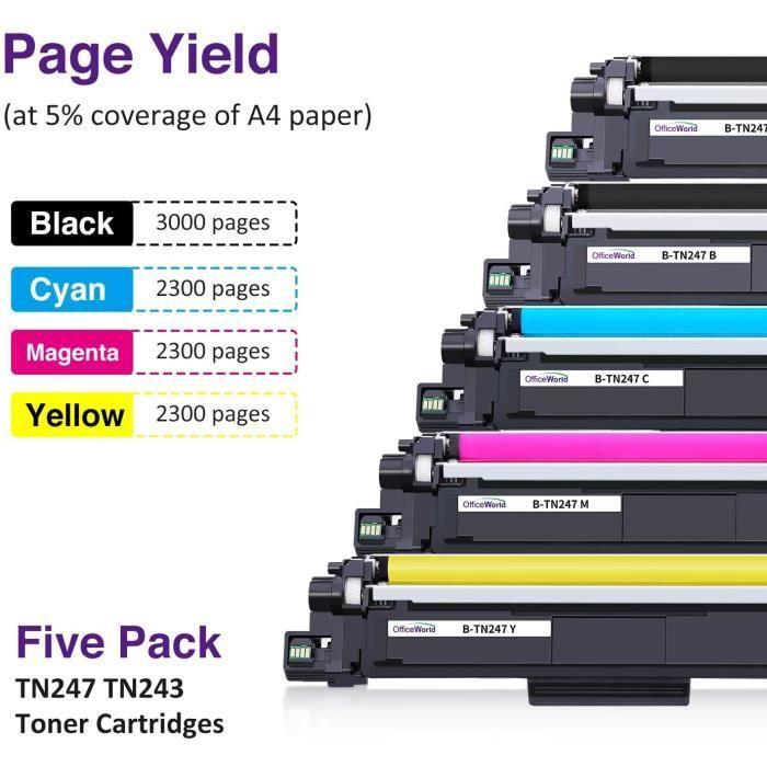 КАРТРИДЖ ДЛЯ ПРИНТЕРАOfficeWorld Совместимый Brother TN247 TN243 TN247 TN243 Картридж с тонером для Brother MFCL3750CDW MFCL3730C708
