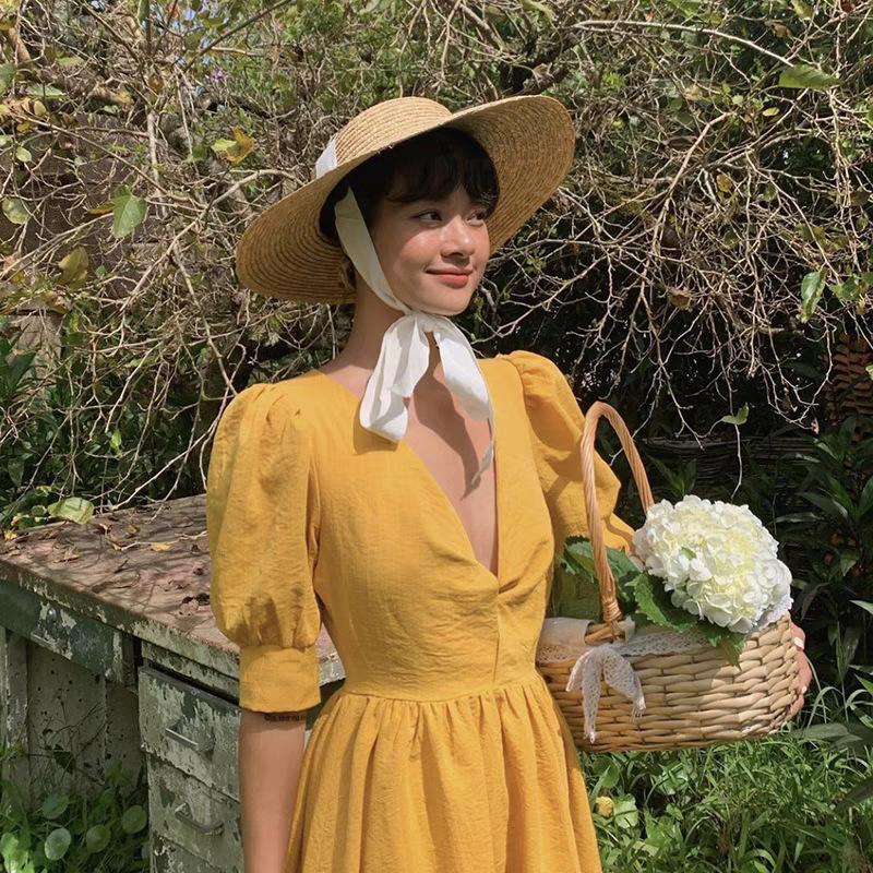 Internet celebrity straw flat top straw hat women's summer sun protection sun hat women's face UV protection beach sun hat