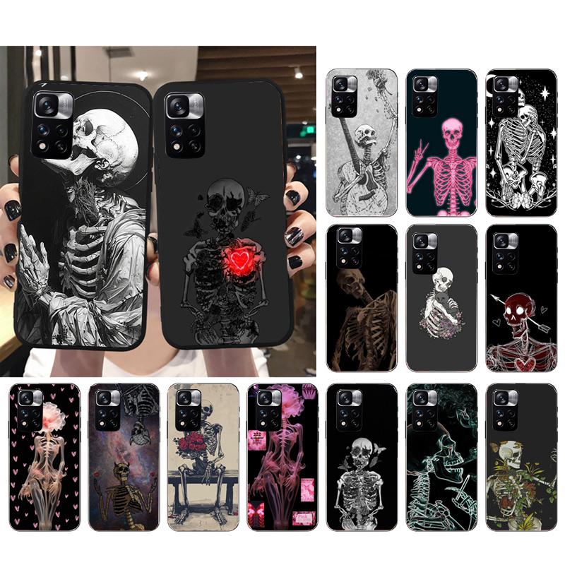 Чехол для телефона с рисунком скелета для Xiaomi Redmi note 13 12 Pro 11S 11 10 Pro 10S 12S Redmi 13 14C 10 13C