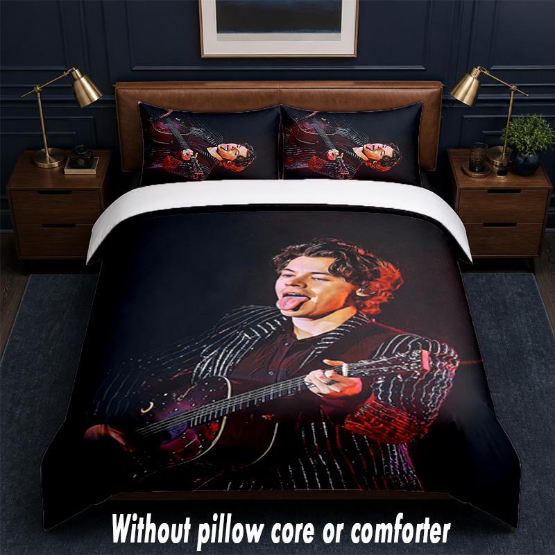 Harry Styles Design Bed Bedding Set 1 Duvet Cover + 2 Pillowcases Soft Breathable Household Bed Linens