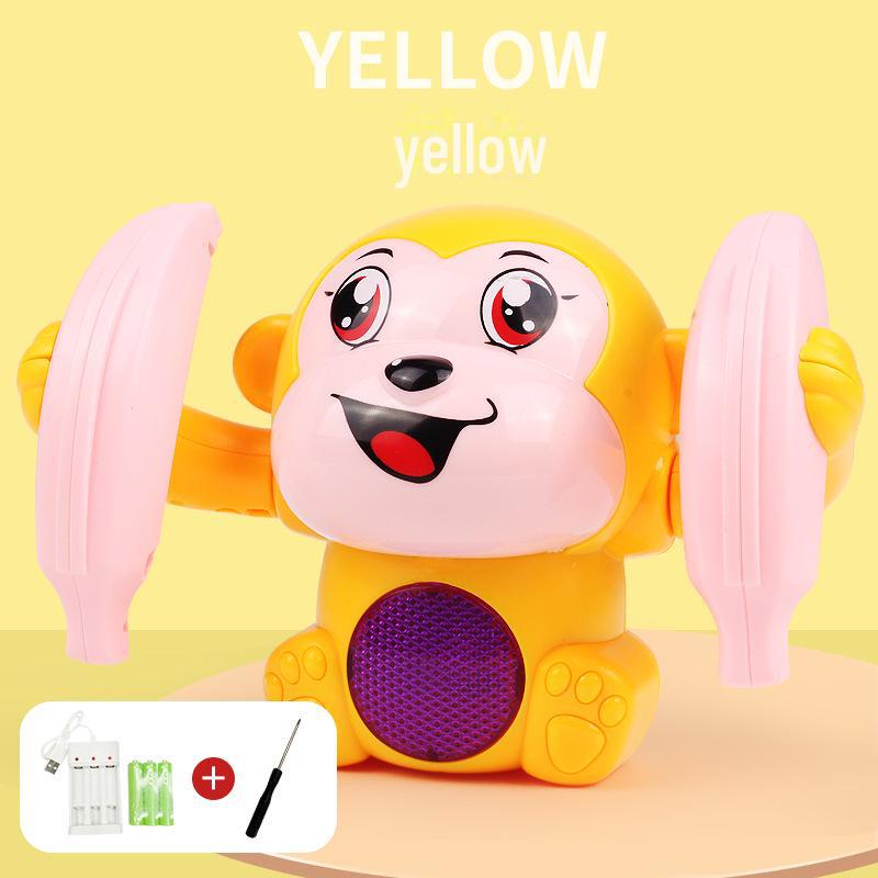 Детская светящаяся игрушка-обезьянка с голосовым управлением: Поощряет ползание у младенцев и способствует развитию навыков держания головы вверх.