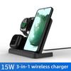 Вертикальное беспроводное зарядное устройство 3 в 1 мощностью 15 Вт для телефонов и часов Samsung