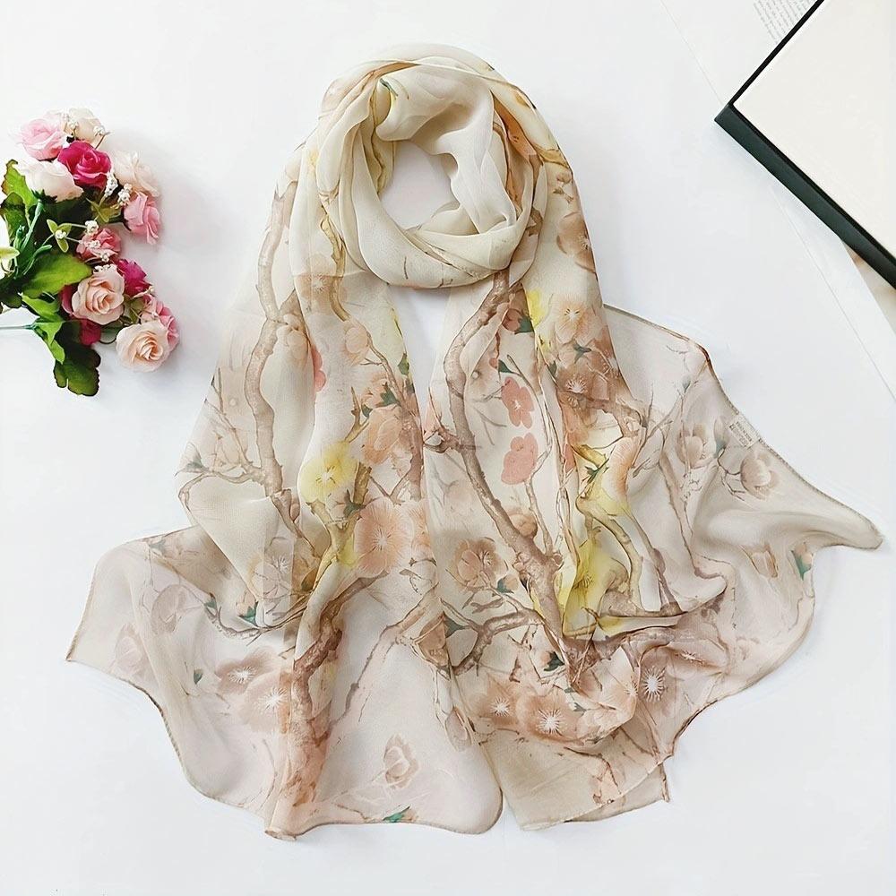Breathable Silk Scarf Sun-Resistant Long Wraps Summer Bandana for Women