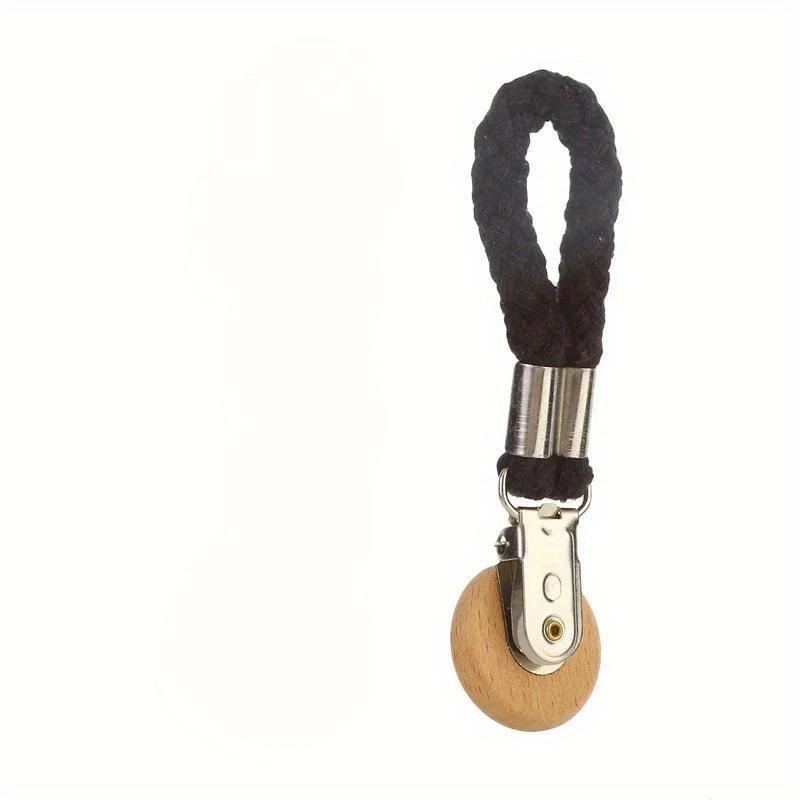 Многофункциональный неперфорированный зажим для кухонного полотенца, плетеная веревка, круглая головка из бука для хранения, зажим для ванной