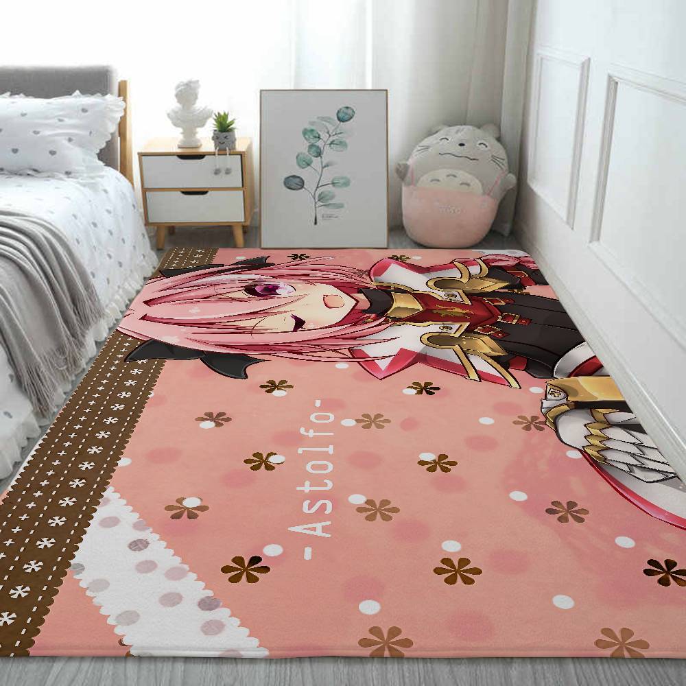 Astolfo Anime Girl Floor Mat Printed Flannel , Suitable For Bathrooms, Kitchens, Entrances, And Other Decorate Home