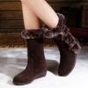 Women's Shoes Fashion Knee-High Women's Boots Turned-over Edge Daily Boots Women Winter Plus Size Solid Snow Boots